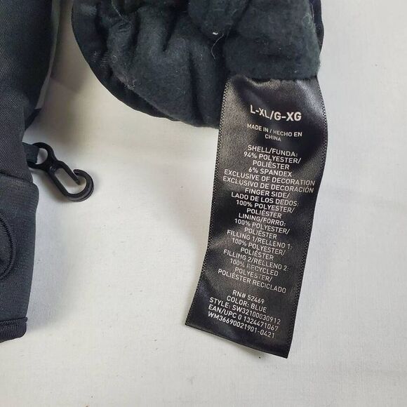 K-Swiss Men’s Winter Snow Gloves Black/Gray Soft Shell L-XL Blue Stripe Grip - Picture 5 of 5